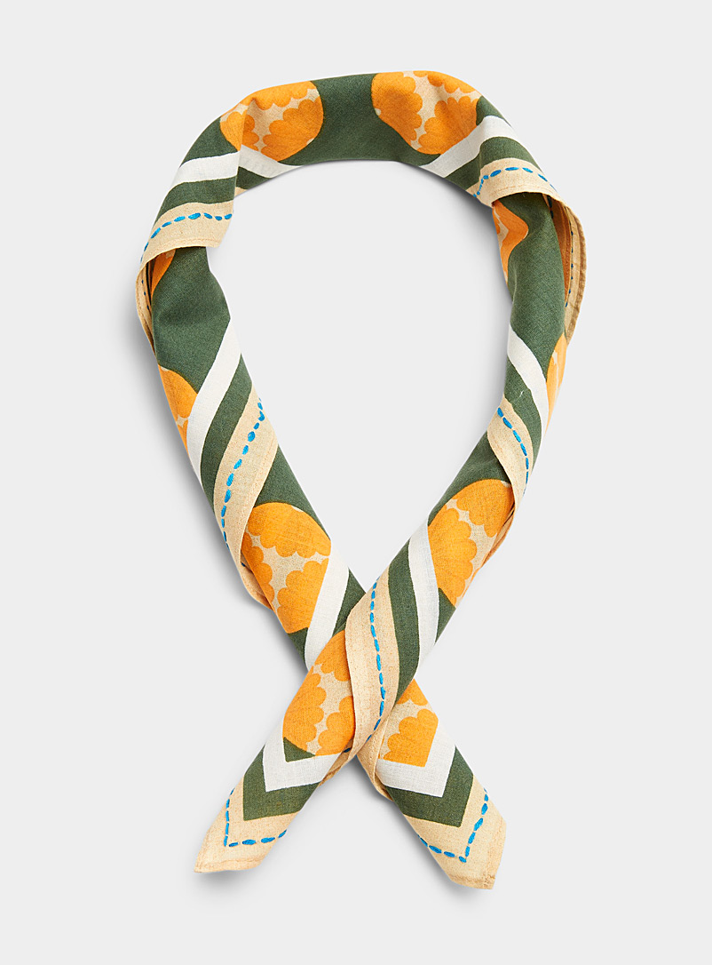 Storiatipic Patterned Green Summer print scarf for women