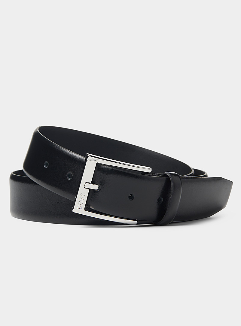 BOSS Black Smooth Italian leather belt for men