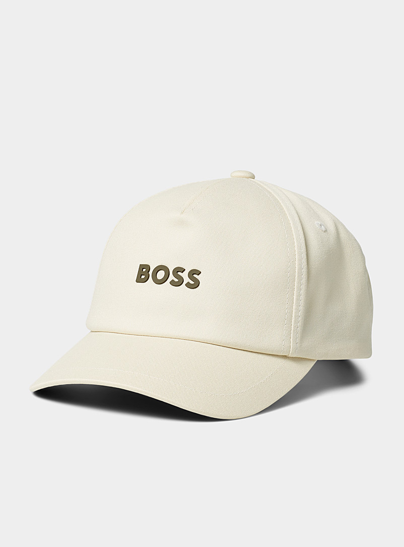 BOSS Cream Beige Two-tone Fresco cap for men