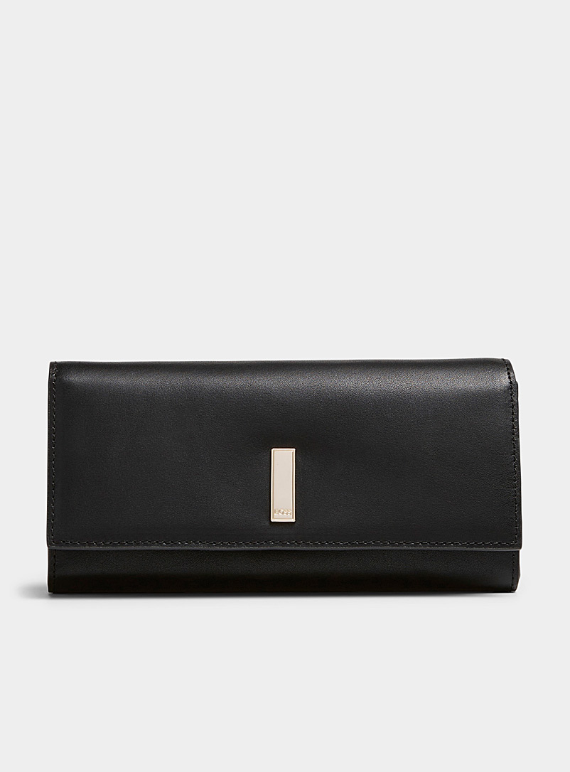 BOSS Black Ariell Continental leather flap wallet for women