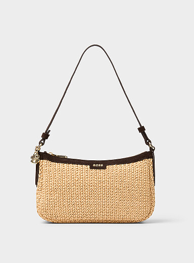 Le sac d'&eacute;paule su&egrave;de et effet paille Numah
