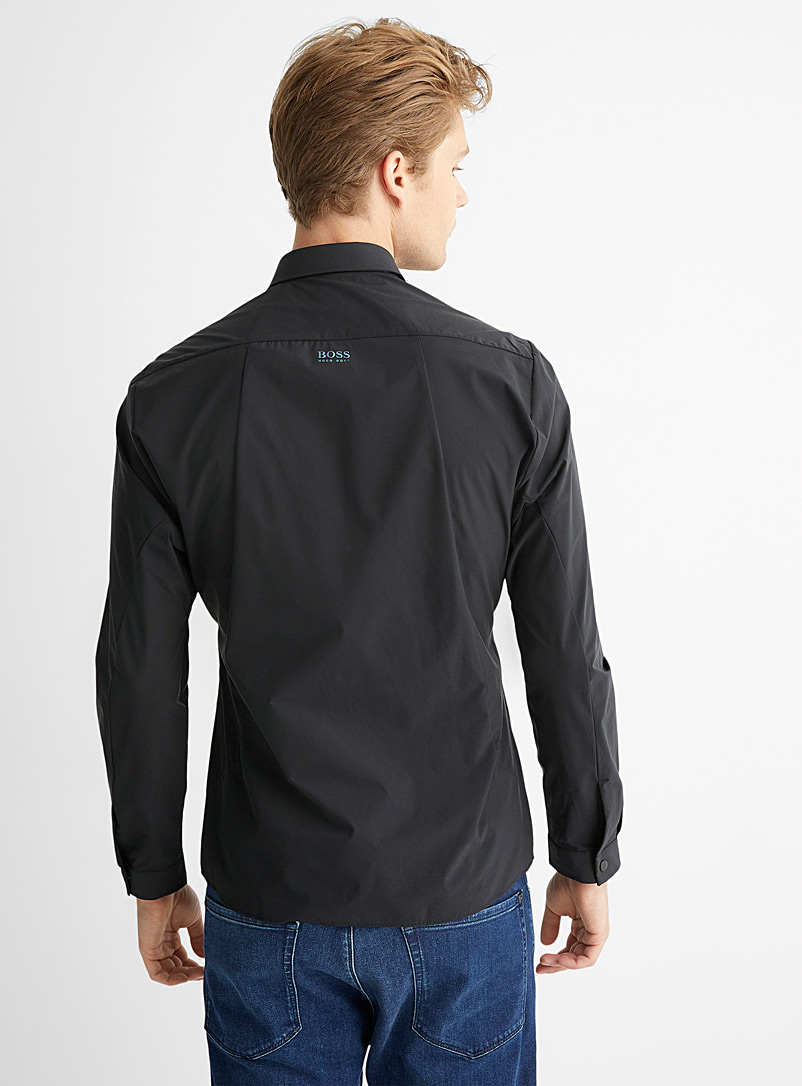 BOSS Black Stretch monochrome overshirt Slim fit for men