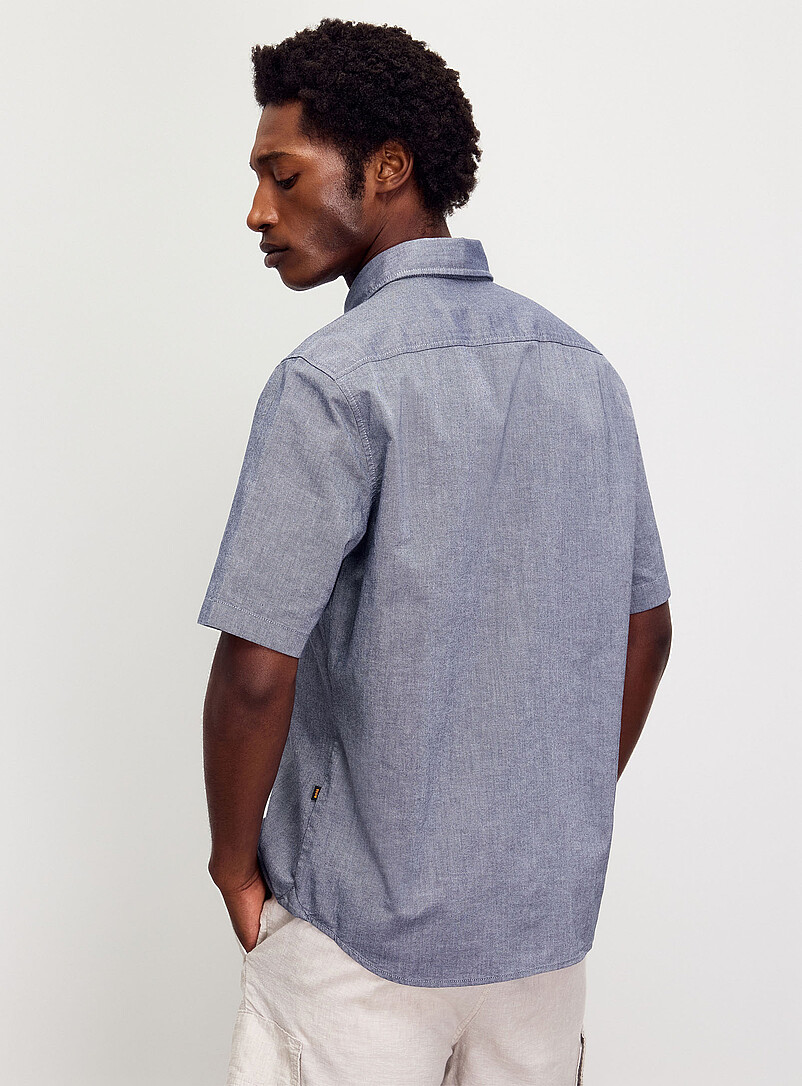 BOSS Indigo/Dark Blue Rash logo oxford shirt <b>Regular fit</b> for men