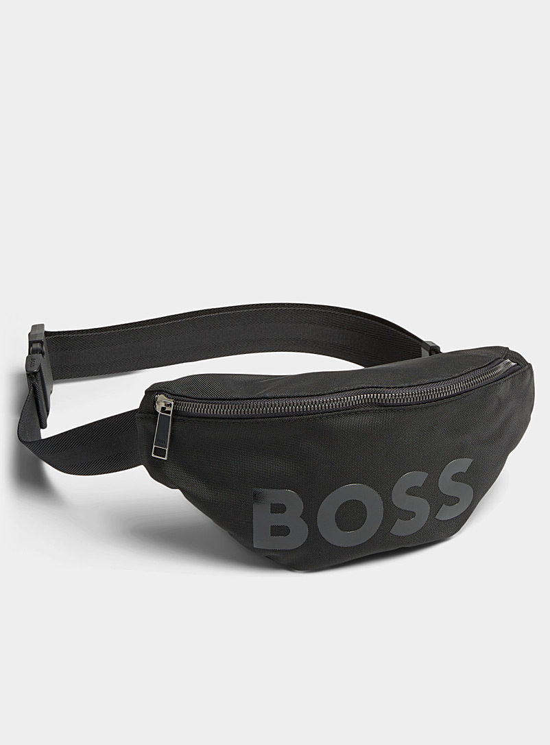 BOSS Black Tone-on-tone logo belt bag for men