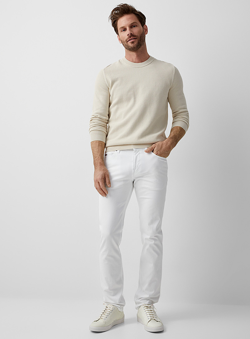 BOSS: Le jean Delaware blanc pur Coupe étroite Blanc pour homme