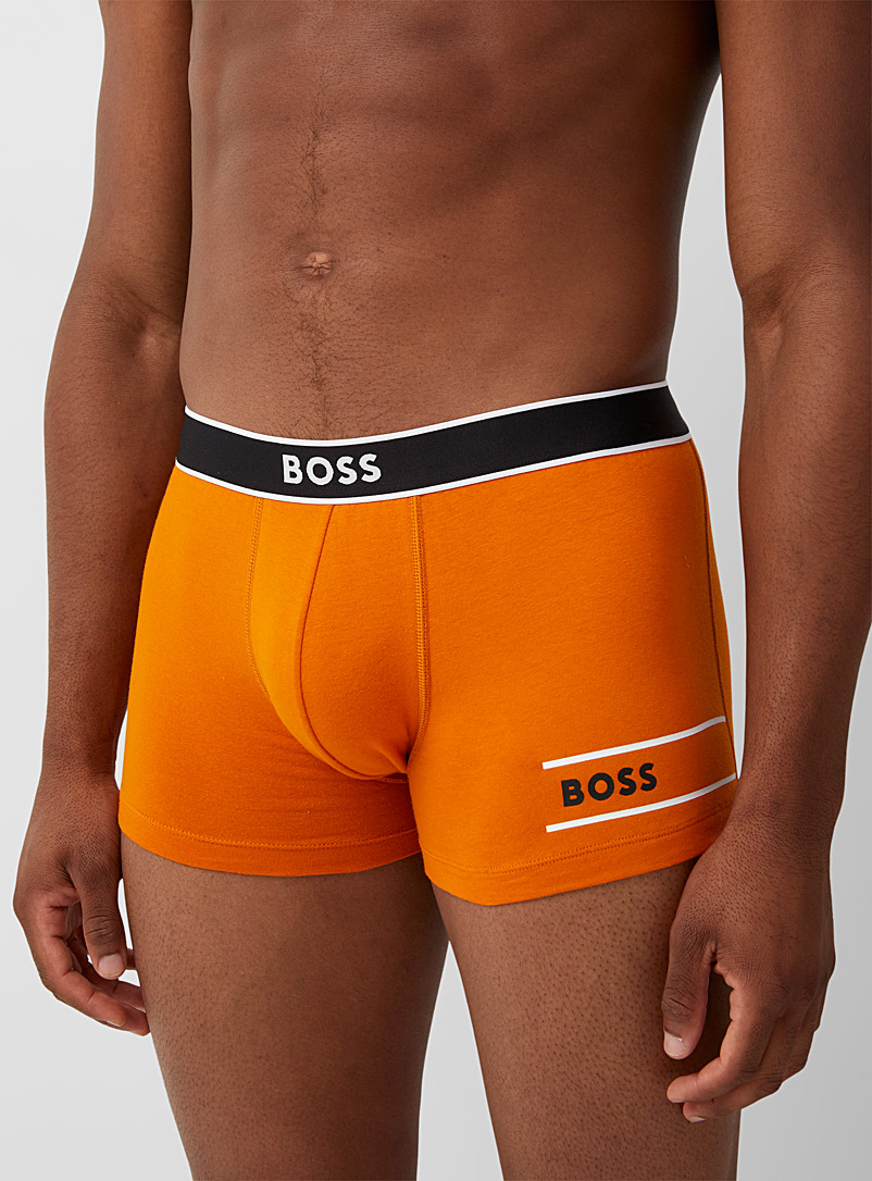 BOSS: Le boxeur court orange logo liséré Orange pour homme