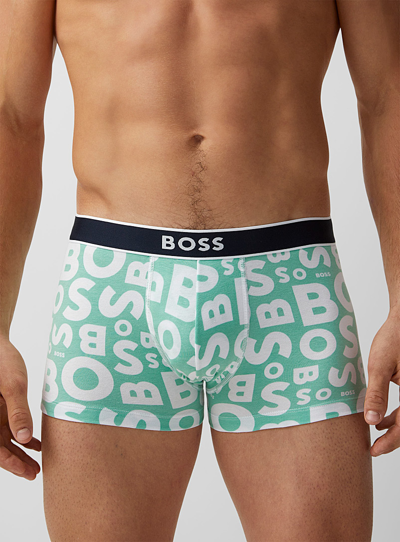 BOSS Teal Mint green logo trunk for men