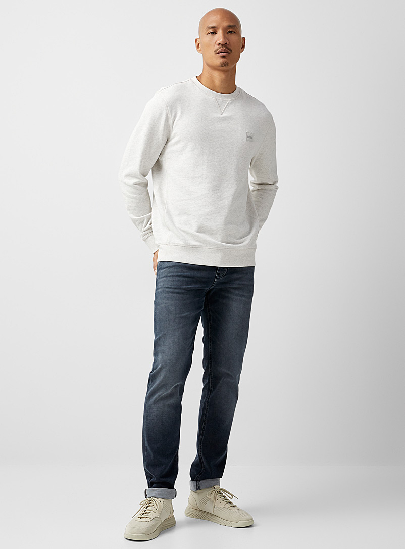 BOSS: Le jean tricot Taber bleu grisé Coupe fuselée Marine pour homme
