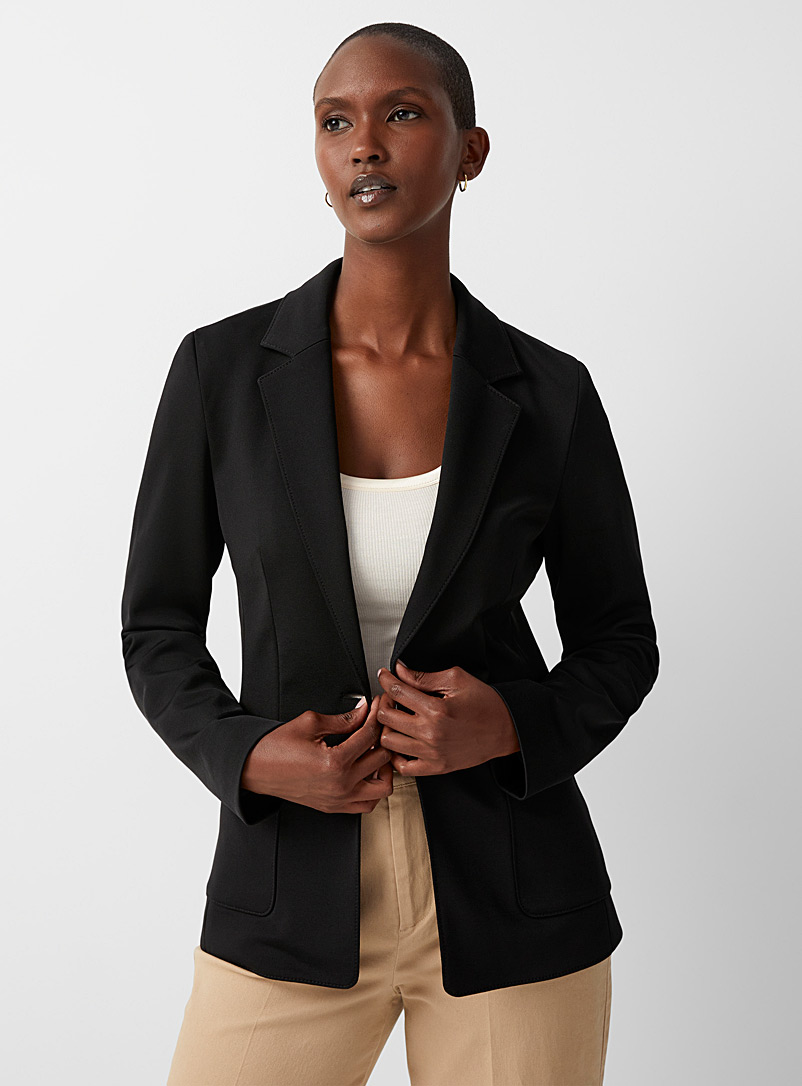 HUGO: Le veston tricot souple Aseren Noir pour femme