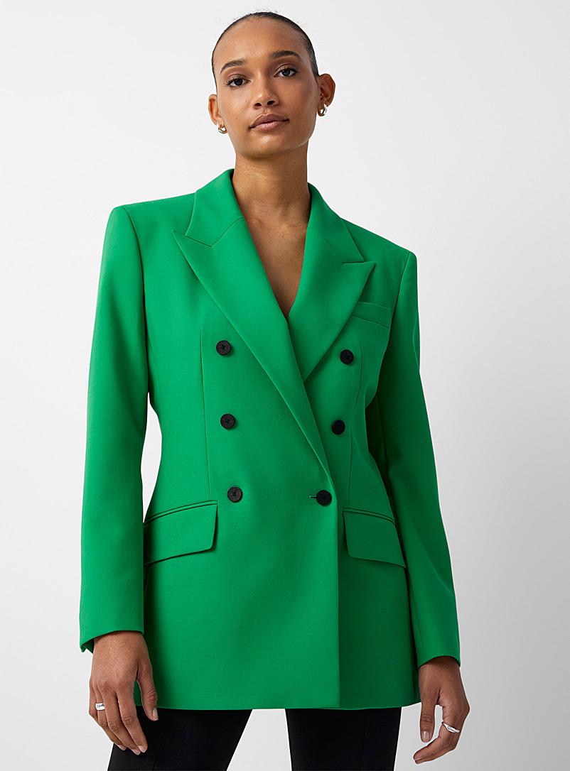 Amalisa pigmented green double-breasted blazer | HUGO | Women's Blazers ...