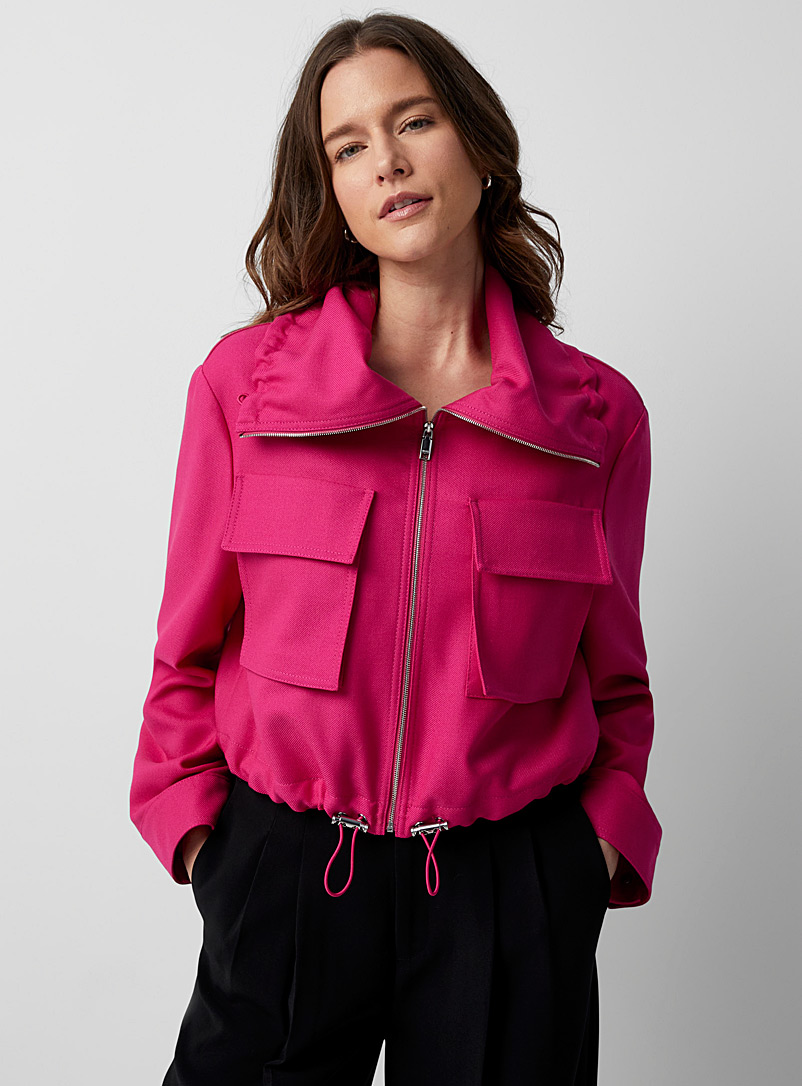 BOSS Pink Jeleah drawcord blazer for women