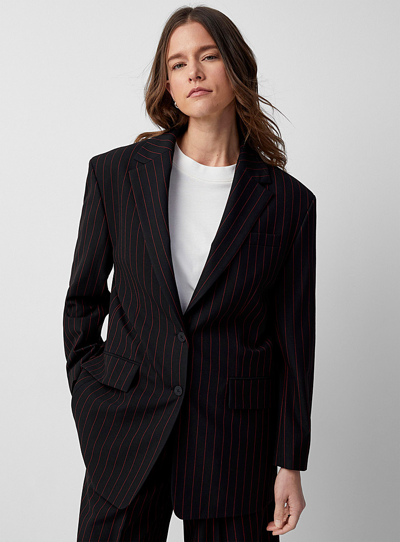 Arestoli red stripes oversized blazer | HUGO | Women's Blazers | Simons