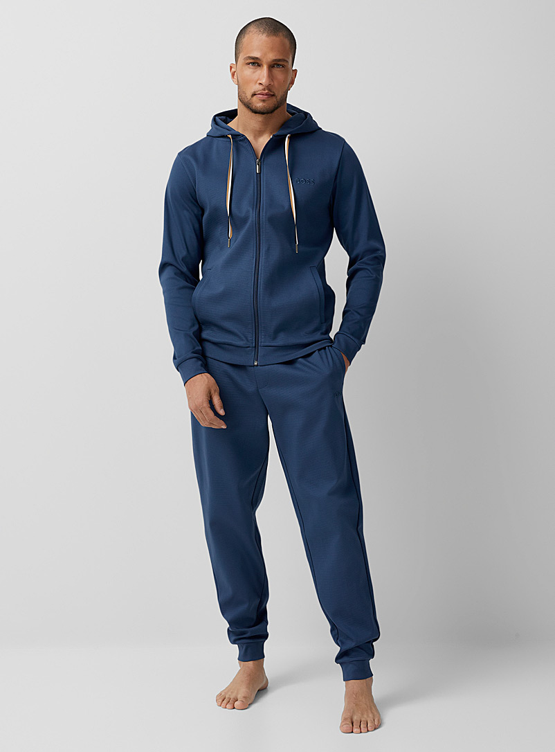 BOSS Marine Blue Heritage grooved lounge joggers for men