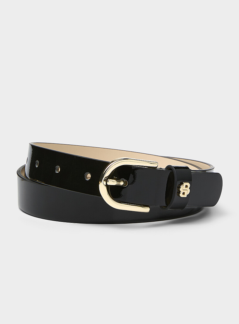 Ceinture Fine Femme Réglable Sans Trou - Cuir Verni Élégant Avec Boucle Métal - Taille Unique 22-96 Cm - Accessoire Polyvalent Robes & Manteaux