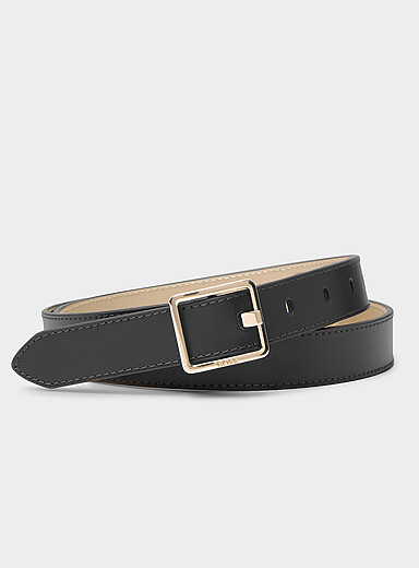 Eleri square-buckle leather belt