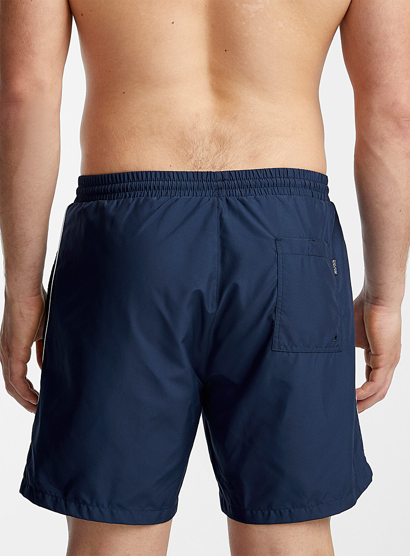 BOSS Marine Blue Quick-dry monochrome swim trunk for men