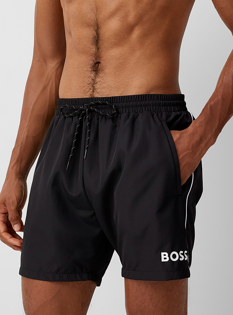 BOSS: Le maillot short monochrome à séchage rapide Noir pour homme