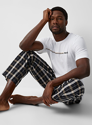 Logo and stripe lounge T-shirt | BOSS | Shop Men's Pyjamas ...