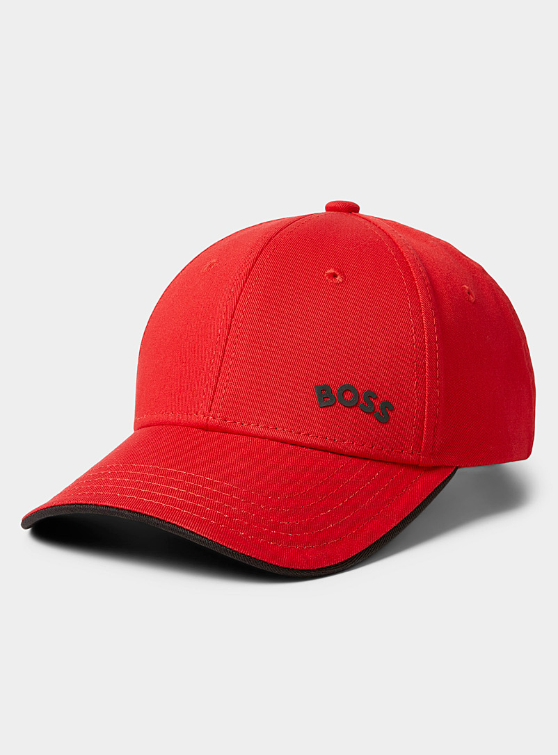 BOSS Red Curved logo red cap for men