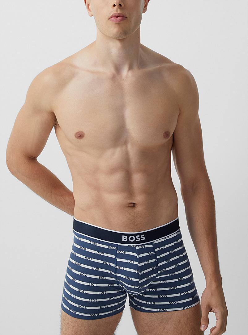 BOSS Patterned Blue Logo stripe trunk for men