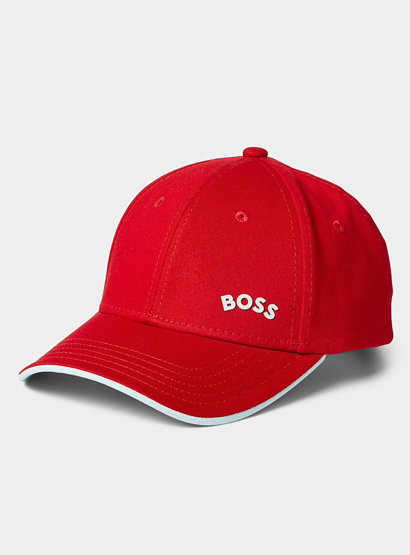 BOSS: La casquette logo courbé Rouge pour homme