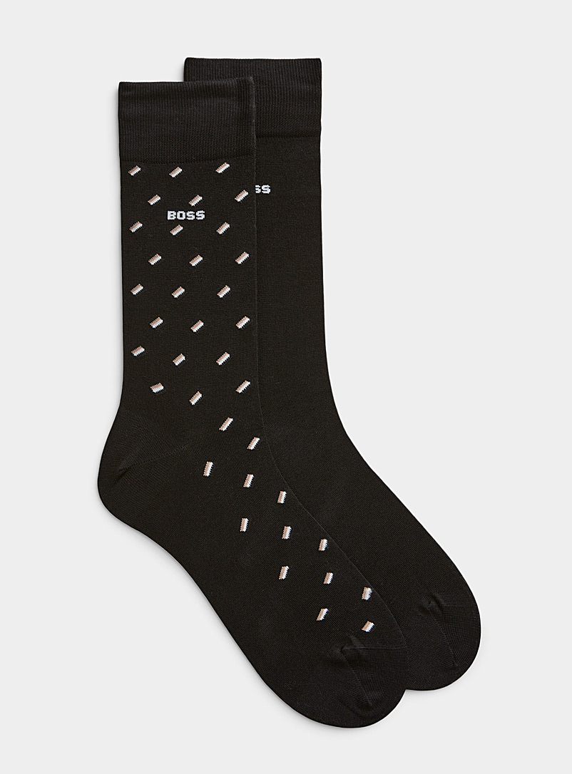 BOSS: Les chaussettes habillées logo Ensemble de 2 Noir assorti pour homme