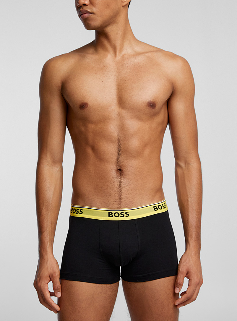 BOSS Patterned Yellow Colourful-waist trunk for men
