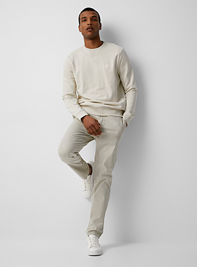 BOSS Cream Beige BOSS chinos Tapered fit for men