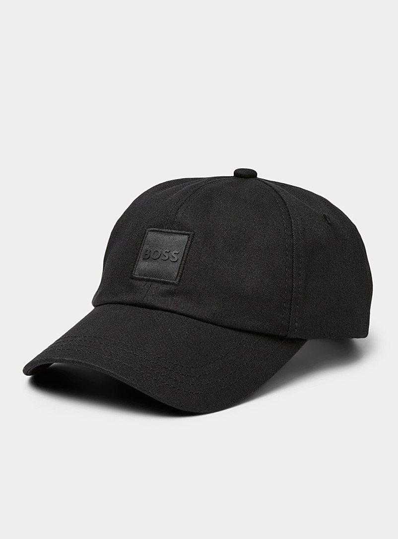 BOSS Black Embroidered square logo cap for men
