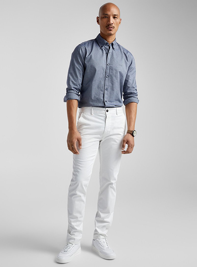 BOSS Off White Pure white chinos Slim fit for men