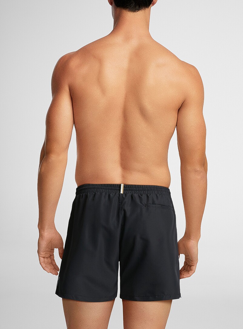 BOSS Black Contrast-trim swim short for men
