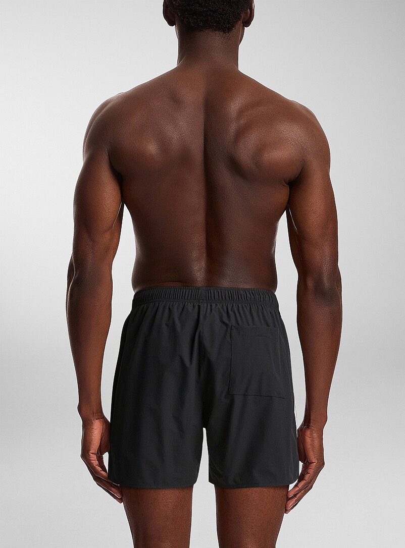 BOSS: Le maillot short noir trois rayures Noir pour homme