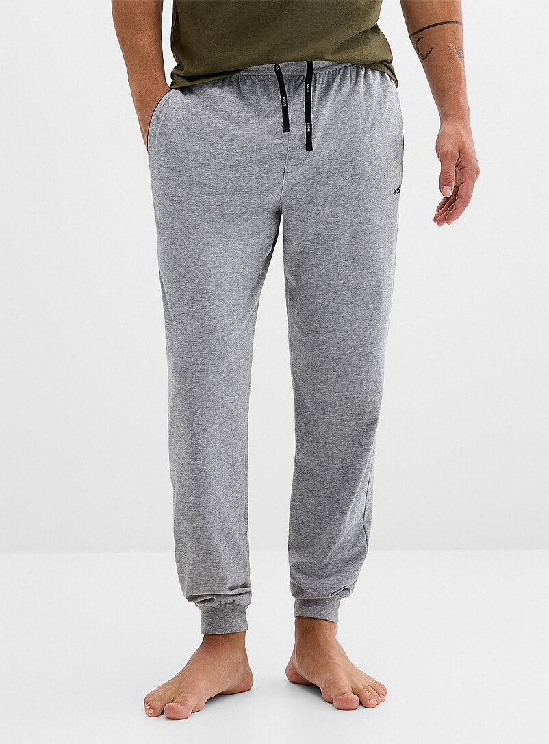 BOSS Grey Two-tone lounge joggers for men