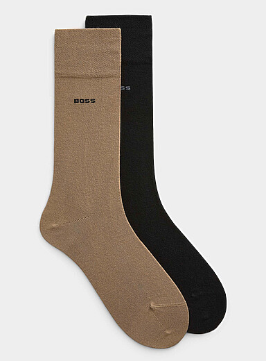 Solid bamboo viscose dress socks 2-pack