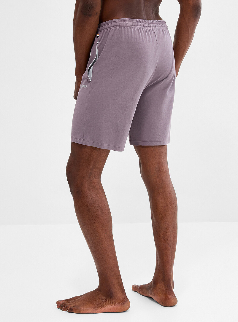 BOSS Eggplant/Plum Solid stretch lounge short for men