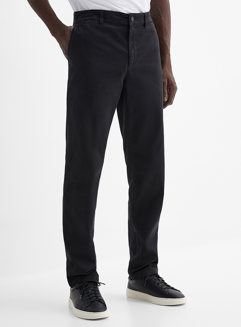 BOSS Beige Minimalist stretch chinos <b>Straight fit</b> for men