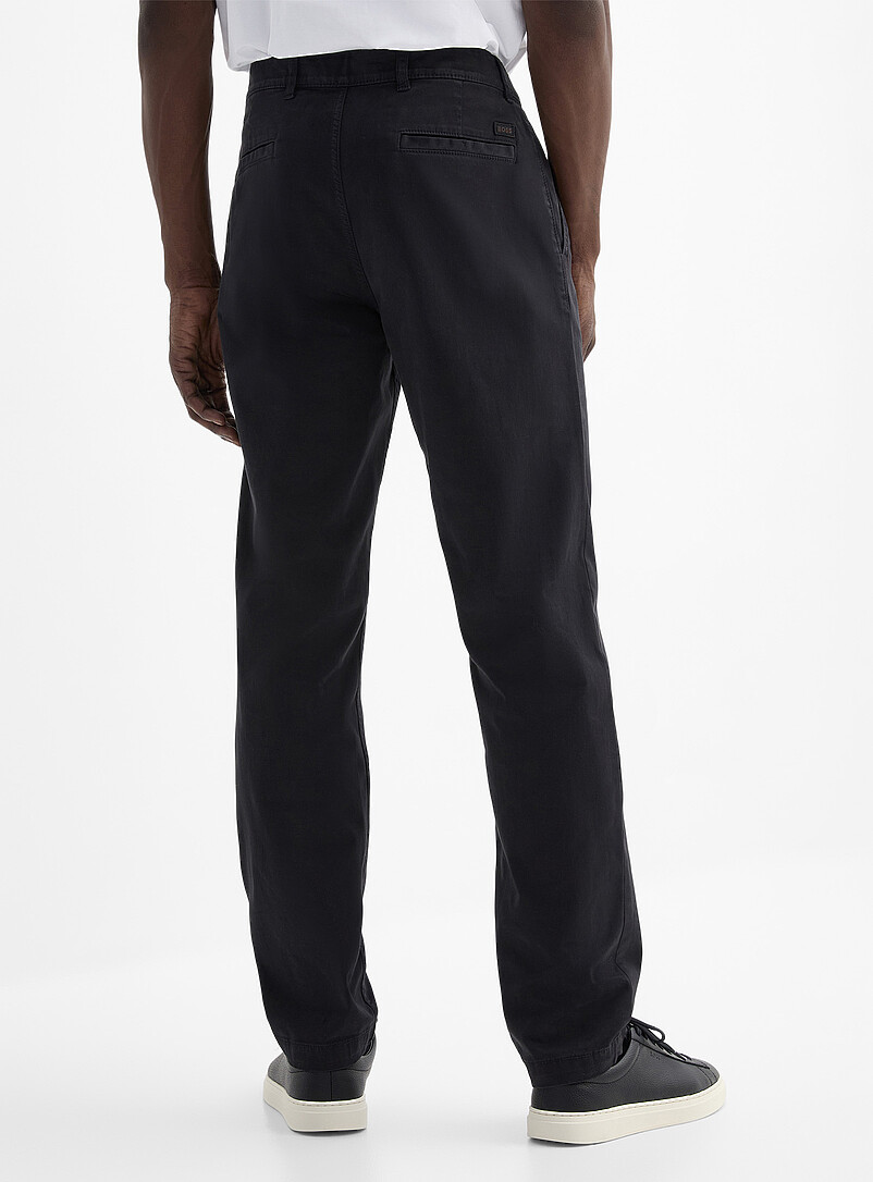 BOSS Beige Minimalist stretch chinos <b>Straight fit</b> for men
