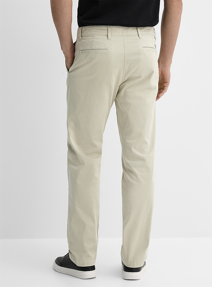 BOSS Beige Minimalist stretch chinos <b>Straight fit</b> for men