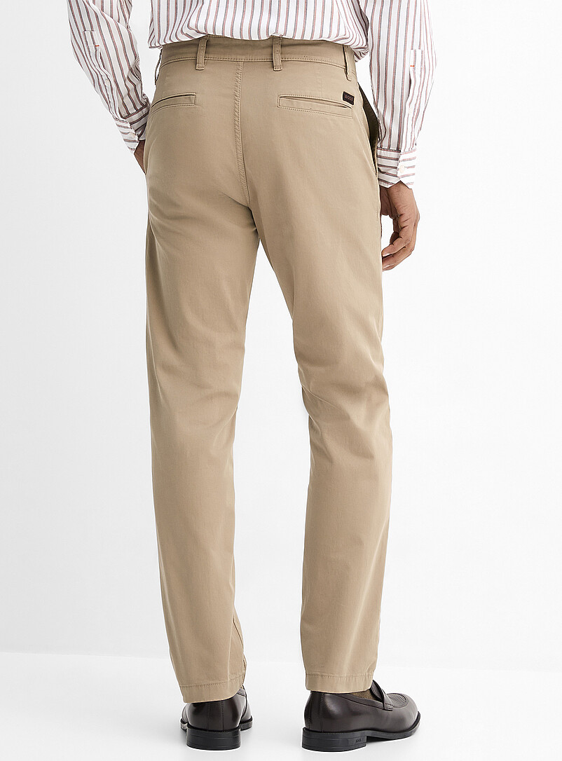 BOSS: Le chino extensible &eacute;pur&eacute; <b>Coupe droite</b> Bleu marine - Bleu nuit pour homme