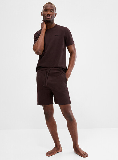 Le short pyjama gaufr&eacute; uni