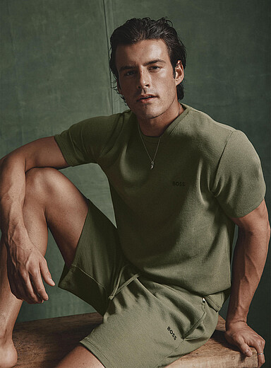 Solid waffle pyjama short