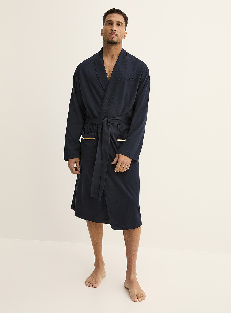 BOSS: Le peignoir jersey l&eacute;ger Gris pour homme