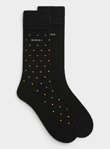 Les chaussettes habill&eacute;es bambou unie/pois Emballage de 2