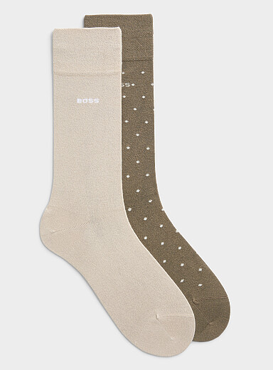 Solid/dot bamboo dress socks 2-pack