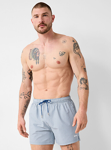 Le maillot short seersucker rayures binaires