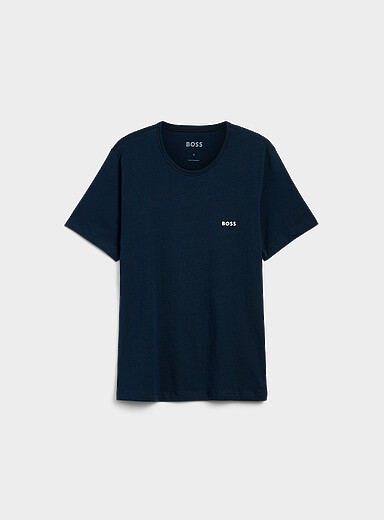 Embroidered logo solid crew neck undershirt