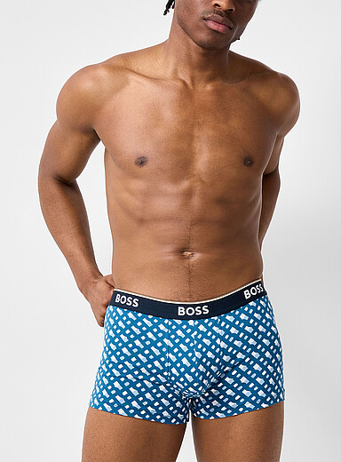 Le boxeur court extensible bleu 2 po Coton