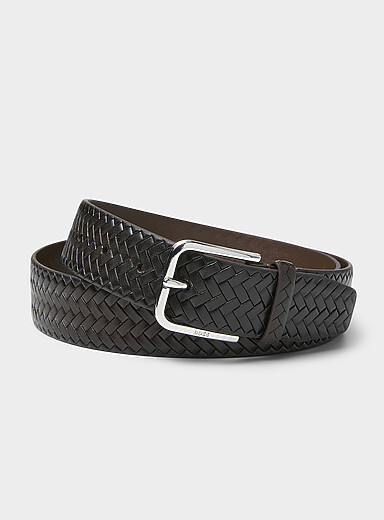 Braided leather belt