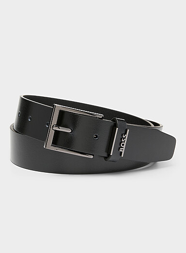 BOSS Black Square-buckle belt for men