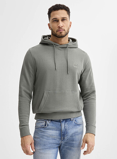 BOSS Mossy Green Wetalk logo emblem hoodie for men